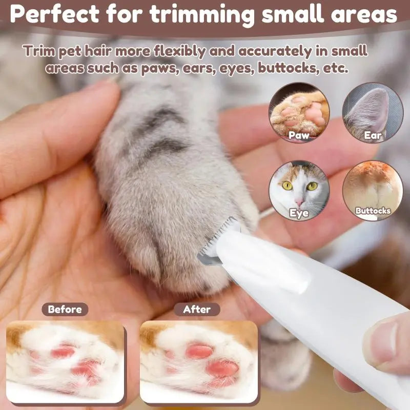 Professional Waterproof LED Pet Hair Trimmer - Rechargeable Grooming Clipper for Dogs and Cats, Ideal Gift for Pet Owners