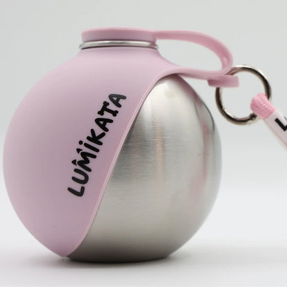 Lumikata 2-In-1 Portable Dog Water Bottle - 10Oz Stainless Steel, Silicone Foldable Bowl Mode, Leak-Proof Water Ball for Small Dog Walking, Pet Feeding Supplies, Water Bottles