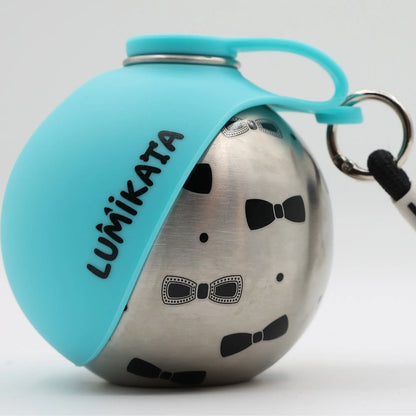 Lumikata 2-In-1 Portable Dog Water Bottle - 10Oz Stainless Steel, Silicone Foldable Bowl Mode, Leak-Proof Water Ball for Small Dog Walking, Pet Feeding Supplies, Water Bottles