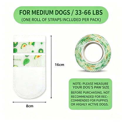 Disposable Dog Boots for Paw Protection, 20 Pcs Pet Shoes with Adjustable Self-Adhesive Bandage, Dog Disposable Foot Covers for Outdoor & Indoor Walking