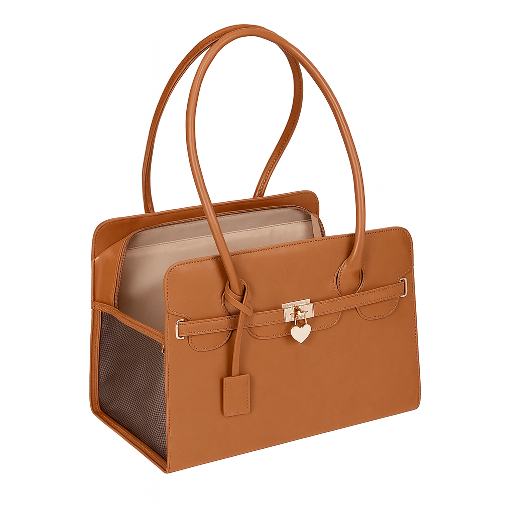 Luxury PU Leather Pet Carrier – Breathable Travel Handbag for Dogs & Cats, Stylish Shoulder Bag for Puppies, Kittens & Small Pets