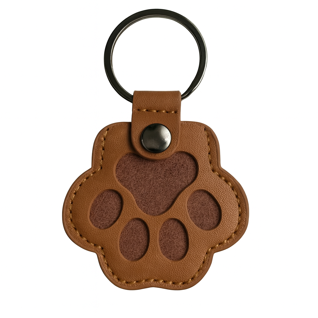 Furbella Pet Paw Keychain with Hair Keepsake Bag – Cute Cat & Dog Memorial or Everyday Pendant
