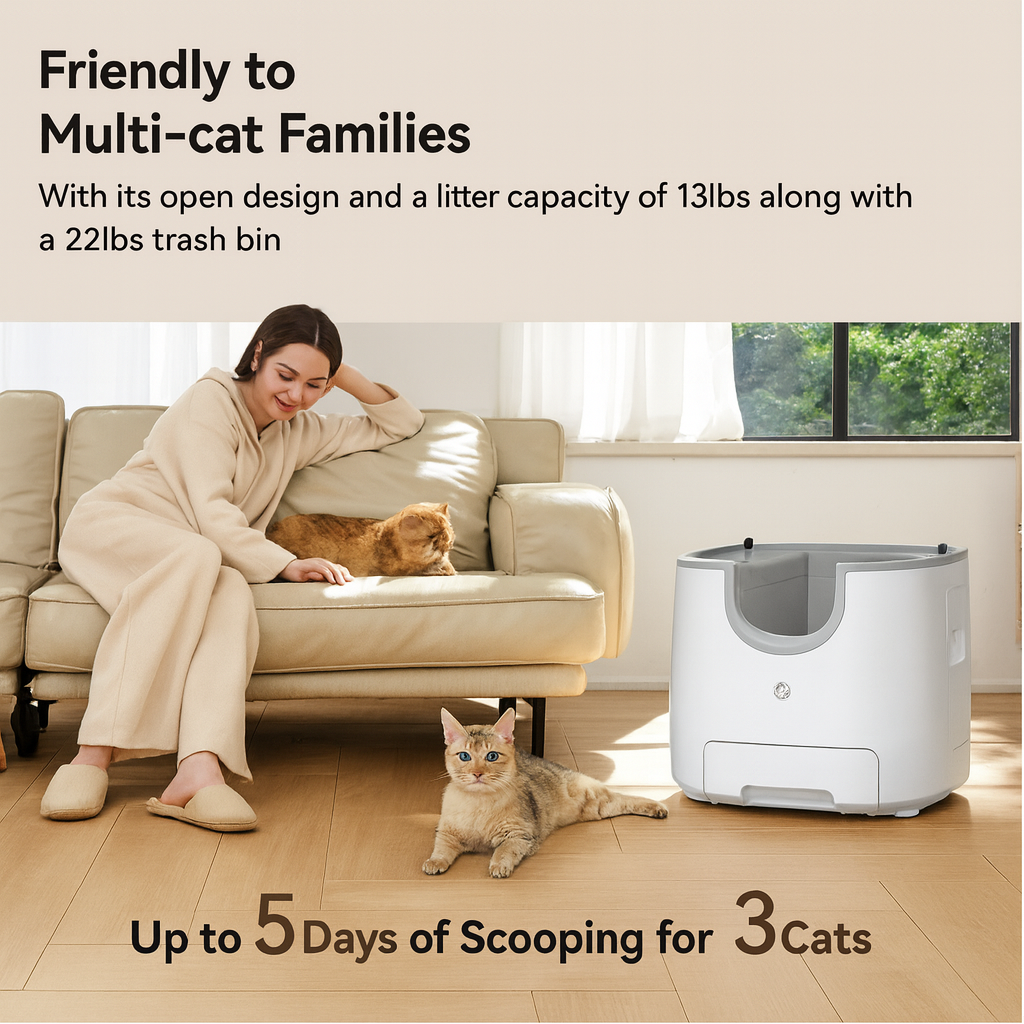 Furoomate Self-Cleaning Smart Cat Litter Box – Automatic 11L High-Capacity Pet Toilet