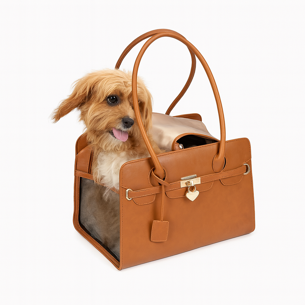 Luxury PU Leather Pet Carrier – Breathable Travel Handbag for Dogs & Cats, Stylish Shoulder Bag for Puppies, Kittens & Small Pets