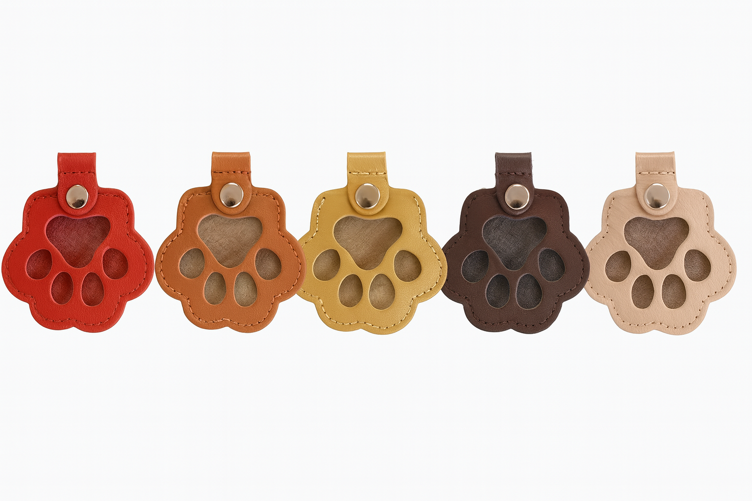 Furbella Pet Paw Keychain with Hair Keepsake Bag – Cute Cat & Dog Memorial or Everyday Pendant