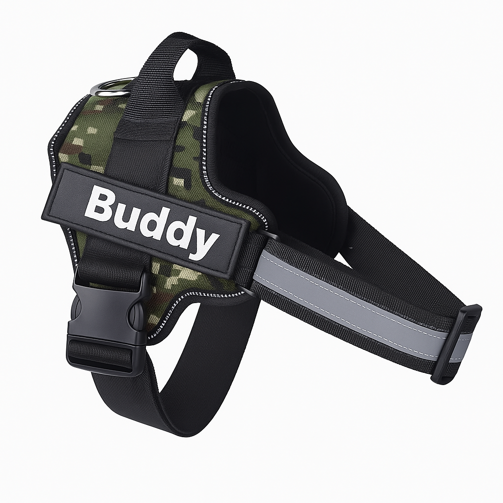 Furbella Personalized No-Pull Reflective Dog Harness – Adjustable, Breathable Vest for Small to Large Dogs