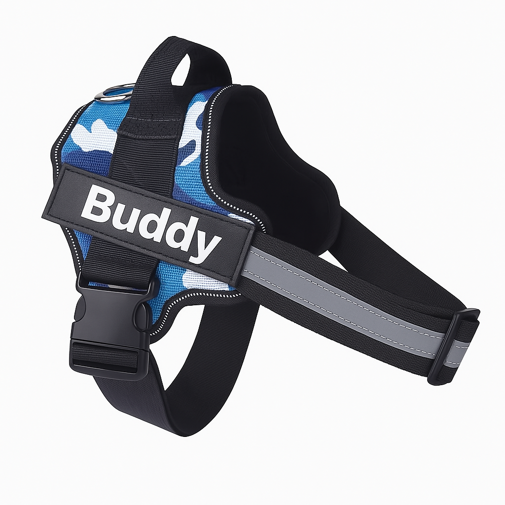 Furbella Personalized No-Pull Reflective Dog Harness – Adjustable, Breathable Vest for Small to Large Dogs