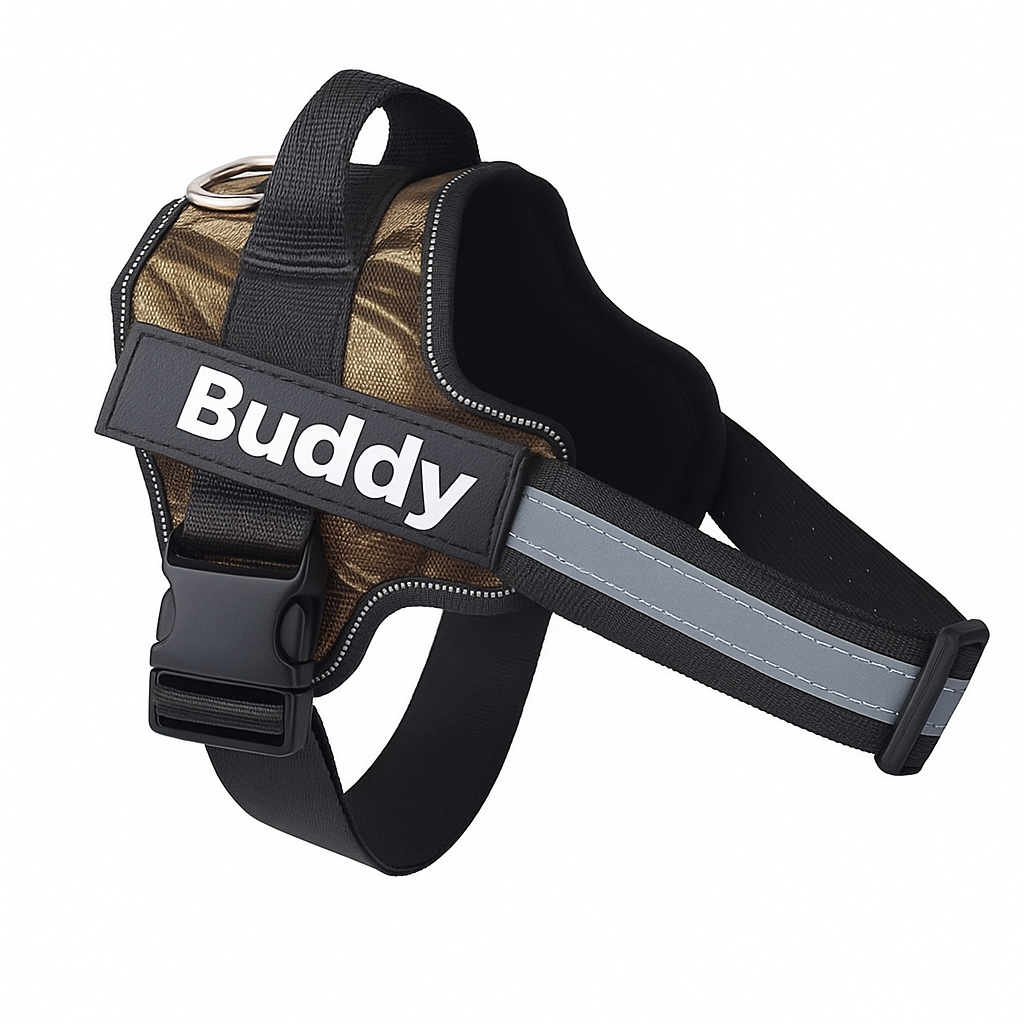 Furbella Personalized No-Pull Reflective Dog Harness – Adjustable, Breathable Vest for Small to Large Dogs