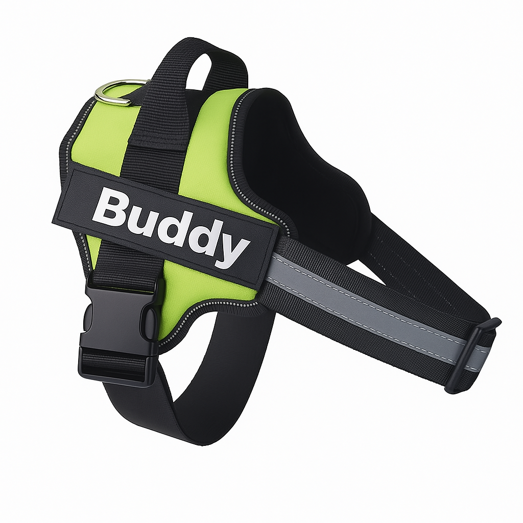 Furbella Personalized No-Pull Reflective Dog Harness – Adjustable, Breathable Vest for Small to Large Dogs