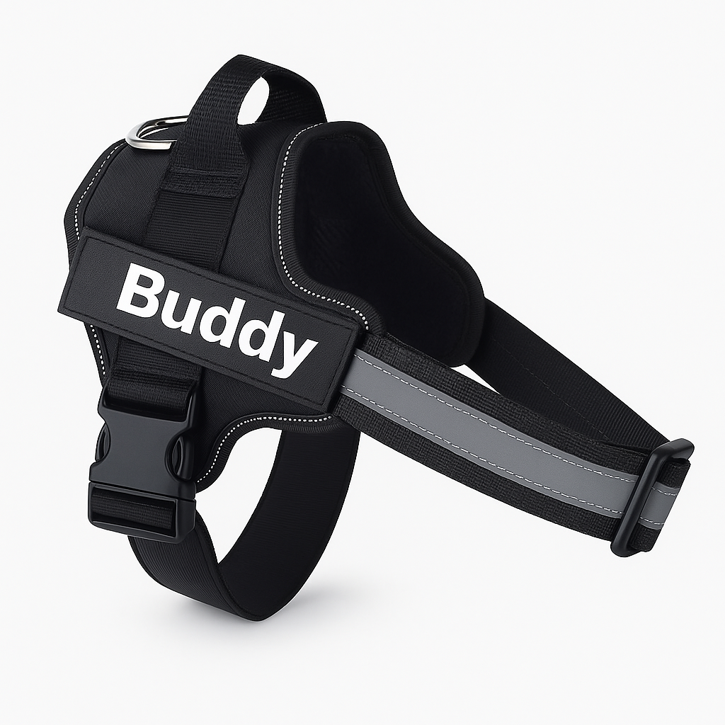 Furbella Personalized No-Pull Reflective Dog Harness – Adjustable, Breathable Vest for Small to Large Dogs