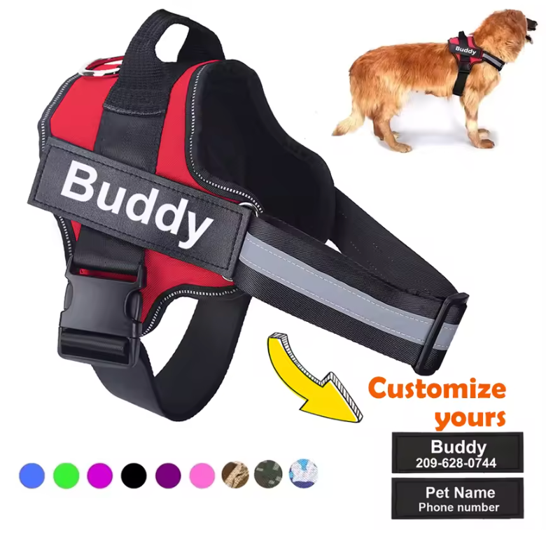 Furbella Personalized No-Pull Reflective Dog Harness – Adjustable, Breathable Vest for Small to Large Dogs