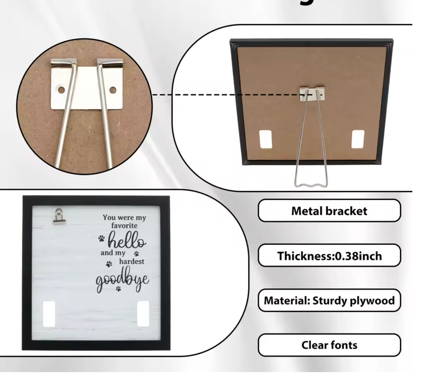 Furbella Pet Memorial Frame – Wooden Sympathy Photo Frame for Dogs & Cats 🌈🐾