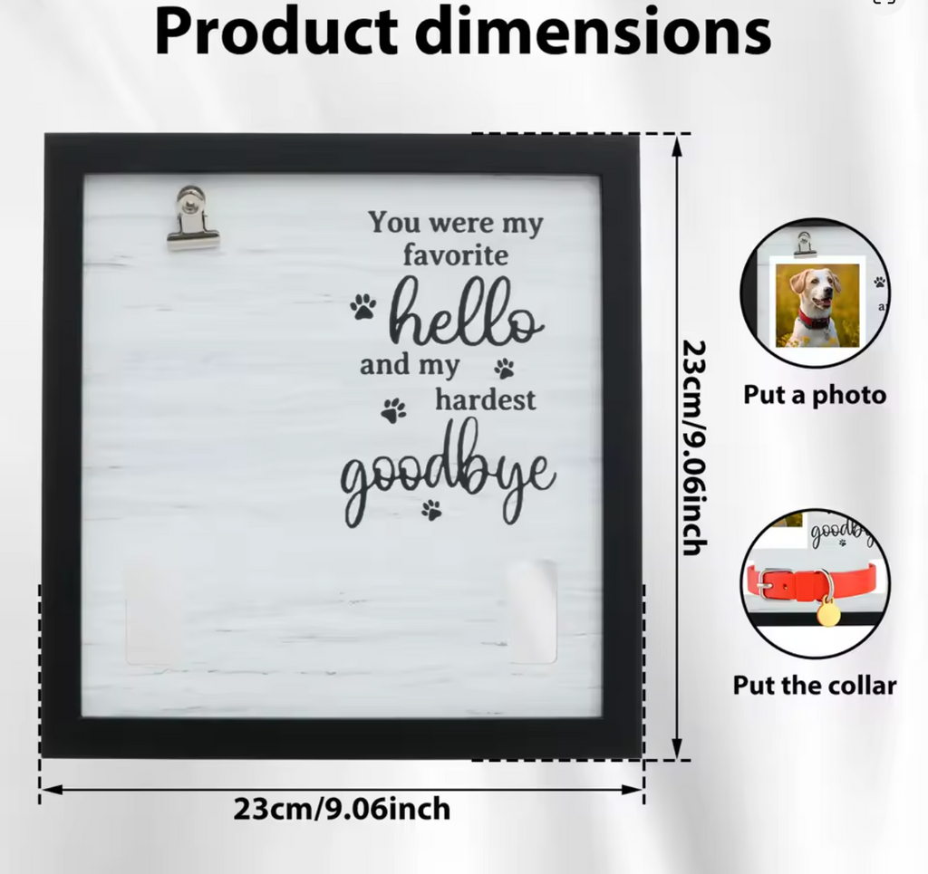 Furbella Pet Memorial Frame – Wooden Sympathy Photo Frame for Dogs & Cats 🌈🐾