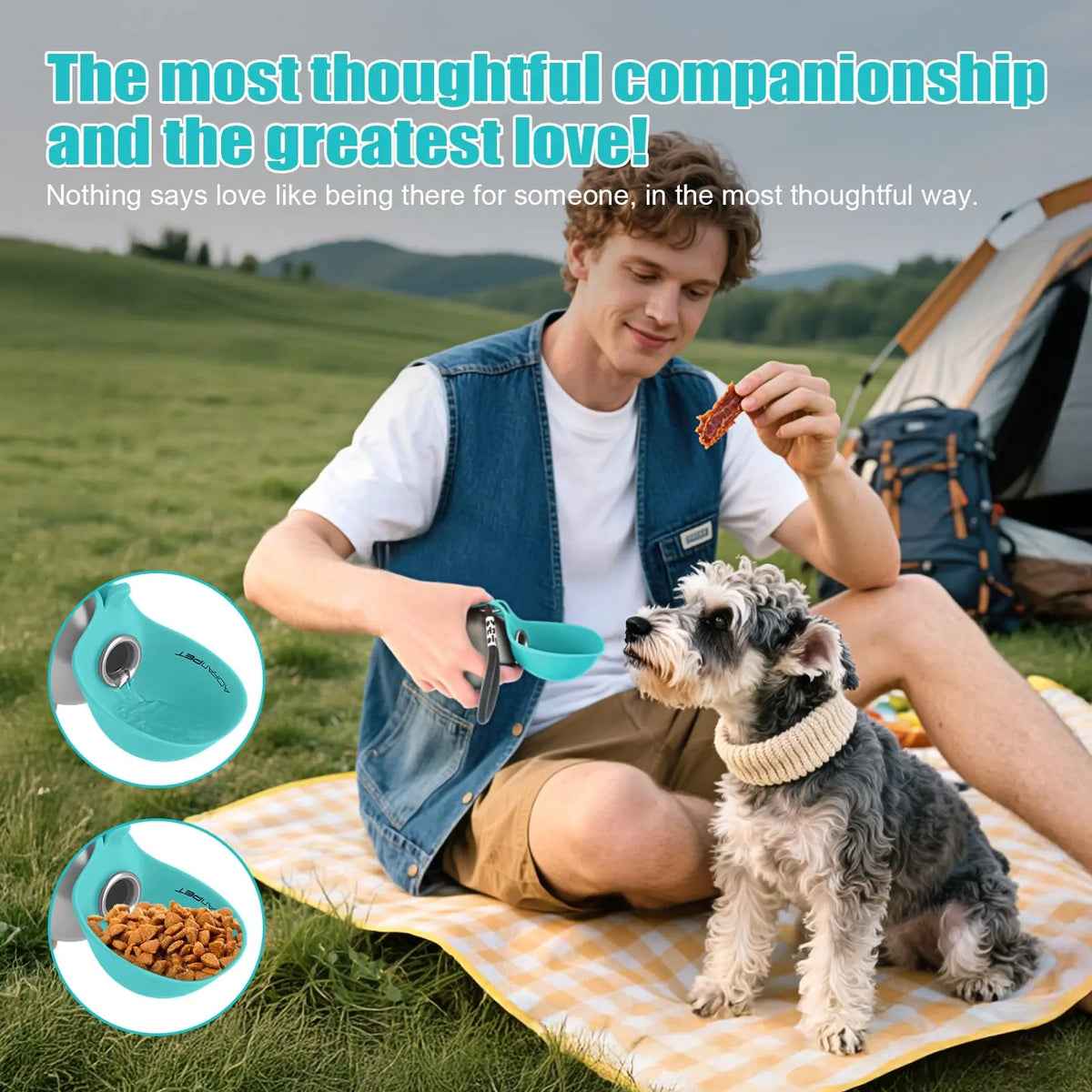 Lumikata 2-In-1 Portable Dog Water Bottle - 10Oz Stainless Steel, Silicone Foldable Bowl Mode, Leak-Proof Water Ball for Small Dog Walking, Pet Feeding Supplies, Water Bottles