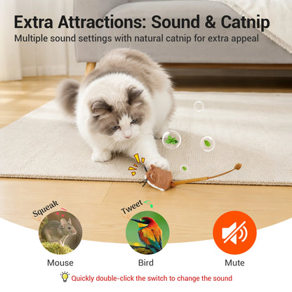 Potaroma Smart Rolling Mouse Cat Toy - Motion-Activated Electric Interactive Toy, Rechargeable Enriching Play Exercise Game for Indoor Kittens & Cats