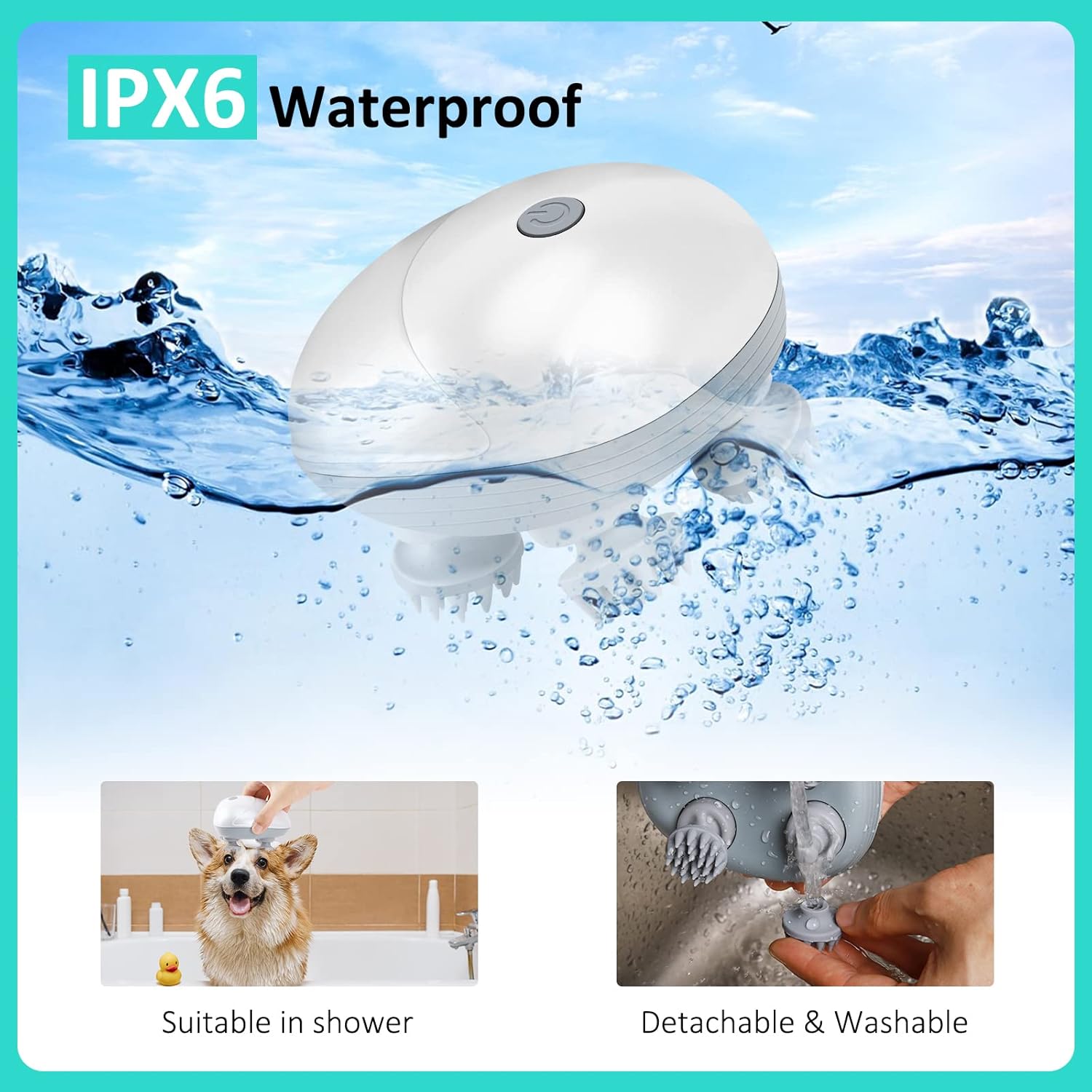 Furbella Pet Scalp Massager 2.0 — Electric Massager for Cats & Dogs, Relaxation & Grooming Tool