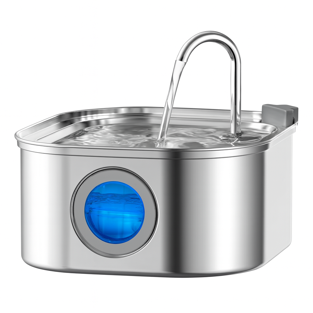 Furbella 3.2L Stainless Steel Pet Water Fountain – Automatic Cat & Dog Dispenser with Smart Sensor, Filters & Visible Window